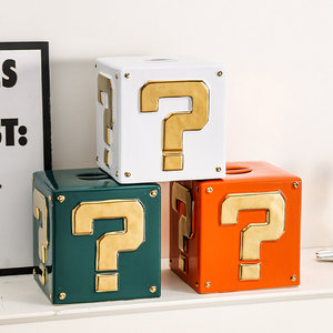 马里奥神秘宝箱存钱罐超级玛丽问号储钱罐创意卡通摆件家居装饰品