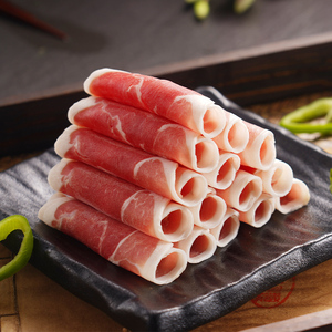 东来顺 国产羔羊原切后腿羊肉卷400g冷冻 火锅食材羊肉片草饲散养