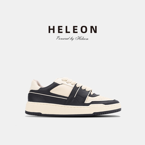 Heleon小众男鞋2024新款夏季牛皮滑板鞋运动轻奢休闲板鞋厚底潮鞋