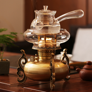 新款煤油灯空气灯茶炉黄铜活火茶灯酥油炉烧水煮茶器潮汕工夫茶具