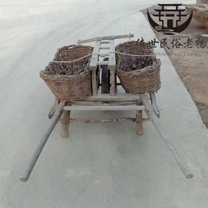 老物件老式手推车民俗旧货老木车独轮小推车农村老旧木头车老农具
