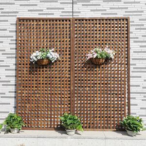 花园防腐木栅栏阳台户外小篱笆木围栏庭院隔断花架墙面植物爬藤架