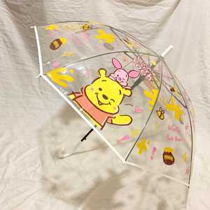 小熊维尼卡通全自动透明雨伞可爱少女心网红儿童加厚长柄折叠收纳