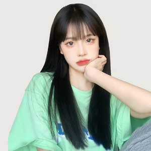 假发女长发真发全真人发自然真发全头套新款夏中长直发递针假发套