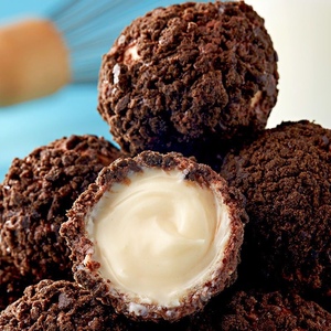 比比赞爆浆曲奇小丸子夹心巧克力球形饼干零食威化小吃食品