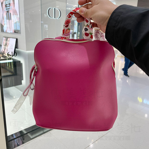 专柜赠品 雅诗兰黛春季玫红限量双肩包大容量女生旅行包pu纯色