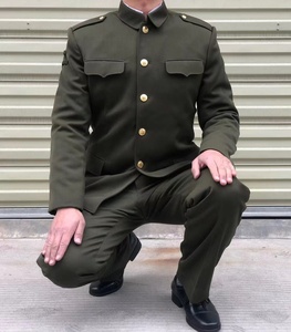 老货库存正品87马裤呢冬常服全毛中山装套装收藏老兵军绿老式服装