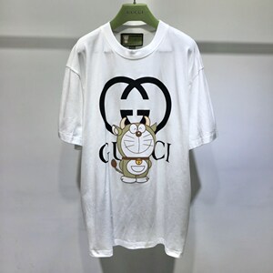 gucci/古驰 男女同款经典叮当猫gg印花宽松短袖棉质休闲t恤半袖