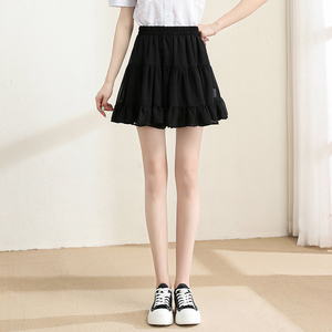 裙雪纺半身裙夏装2022年新款女士半裙短款小个子高腰裙子短裙黄金杉