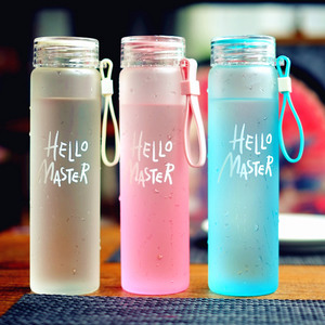 ymer名创优品玻璃水杯女简约便携网红风清新可爱森系2022新潮水瓶