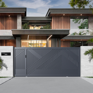 losdun罗仕盾铝艺别墅大门新中式户外院子围墙门电动平移庭院大门