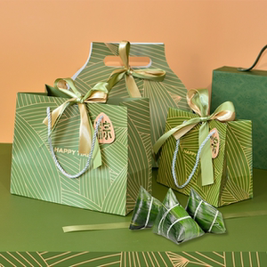 端午节粽子包装袋绿色粽礼品袋限定手提袋服装店纸袋大小号收纳袋