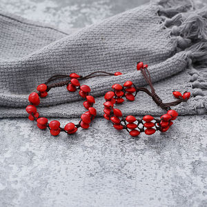 红豆手链红手绳相思豆血丝菩提三生三世两情相悦情侣古风手串饰品