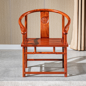花梨木小圈椅中式刺猬紫檀太师椅红木简约围椅实木办公主人泡茶椅