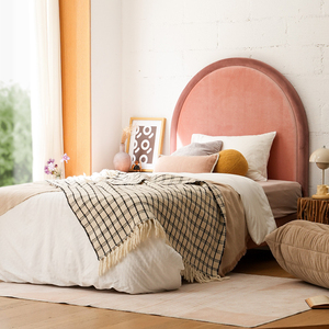 番茄设计出品桃瓣法式儿童床男孩女孩现代简约齐边布艺实木单人床