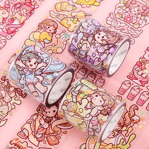 多加小麻薯胶带奶茶嘉年华新品魔幻世界奶盖熊小镇手帐胶带和纸
