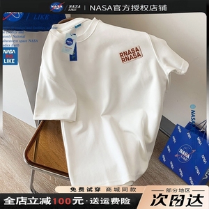 NASA美式重磅纯棉oversize260gt恤男款短袖潮牌夏季情侣半袖衣服