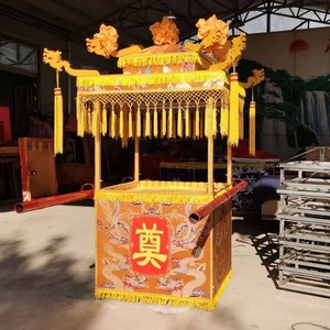 白喜事花轿镂空天堂轿折叠殡葬用品丧事灵事抬骨灰盒棺材灵柩轿子