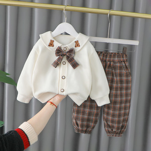 婴儿衣服春秋款韩版洋气长袖外套5六7八9十个月一2周岁女宝宝套装