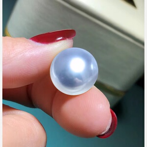 海水澳白开贝取珍珠维纳斯冷光稀缺耳钉妈妈链直播开贝取珍珠