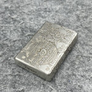 德国zippo打火机五面白铜银色般若山鬼