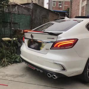 17-20款新名爵6改装尾翼带灯跑车翼免打孔压定风翼mg6运动大尾翼