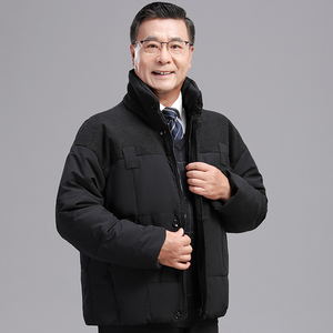 中年男棉袄胖子爸爸装大肚子棉衣短款棉服老年人外套爷爷80岁衣服