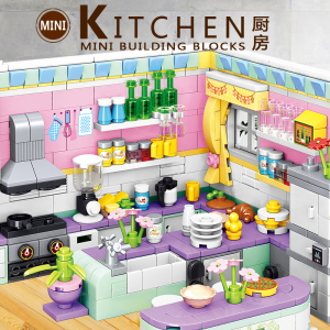 城市女孩子系列迷你兼容乐高积木过家家益智玩具公主厨房6-12岁.
