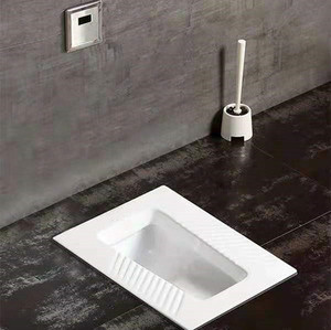 乐家卫浴蹲便器陶瓷蹲坑蹲厕脚踏阀暗装水箱感应器工程酒店大便器