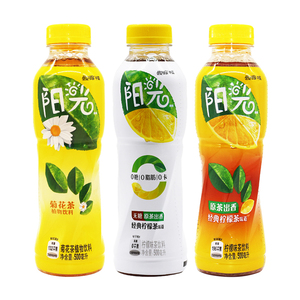 阳光经典柠檬茶500ml*12瓶整箱无糖柠檬茶菊花茶饮料可口可乐出品