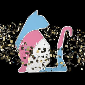 【飞天猫兄弟盟】蓝粉白条纹旗帜胸针徽章跨性别lgbtq礼物装饰品