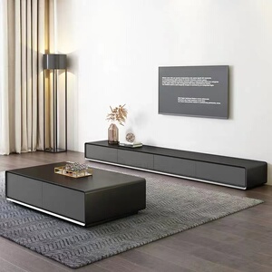 北欧电视柜茶几组合现代极简约大小户型客厅家具落地电视机柜斗柜