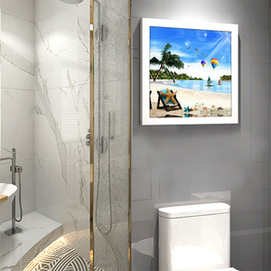 浴室壁画储物柜卫生间可折叠收纳柜放衣服的柜子1层置免打孔防水