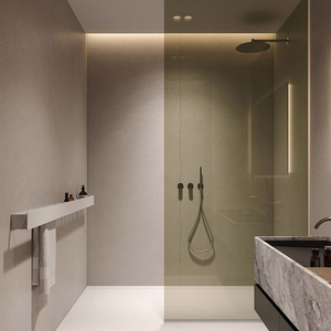 无边框淋浴房定制卫生间隔断浴室一字形水晶灰玻淋浴房玻璃淋浴门