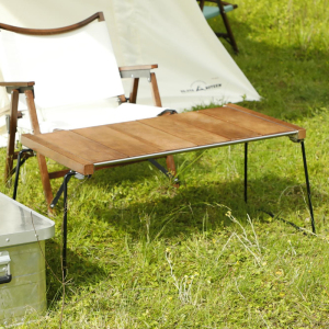 露营小桌子户外折叠桌便携餐桌超轻长方形实木桌斑马桌野外野营桌