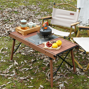 IGT桌户外野餐喝茶便携式蛋卷桌铝合金超轻露营桌子折叠野炊桌椅