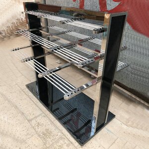 q服装店裤子展示架不锈钢双面裤架落地式男裤中岛架西裤陈列架货