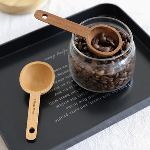咖啡豆粉勺8g 黑胡桃实木小勺 榉木15ML量勺儿童取物小勺子汤勺