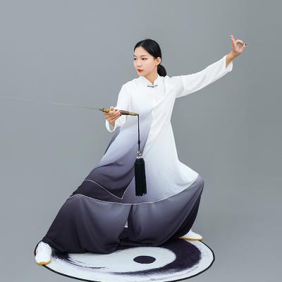 马蕾太极黑色新款夏秋女式太极服表演服练功n晨练服中国风典雅太