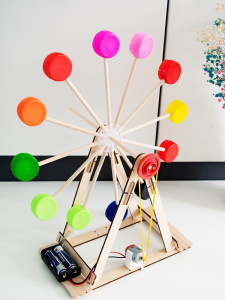 变废为宝作品手工diy风车 科技制作小发明趣味科学实h验小学生玩