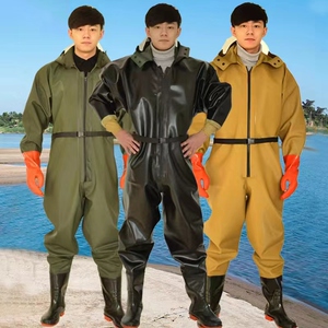 0013人付款淘宝姜太公下水裤防水捕鱼裤加厚半身全身钓鱼服抓鱼连体