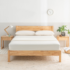 京造京东自有品牌实木床单人床1.2米m简约小户型经济型橡胶木原木