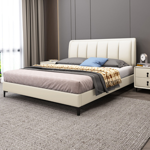 皮床2x2.2米大床2000×2200乘两米二双人床现代简约轻奢主卧实木