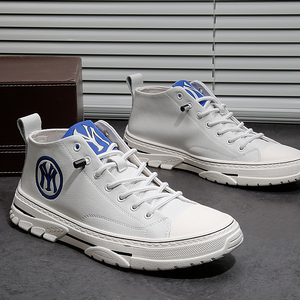 帕达索欧洲站男士休闲运动鞋高帮真皮时尚小白鞋百搭白色板鞋0499