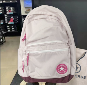 converse正品匡威书包女双肩包高中学生经典大容量浅粉色包校园潮
