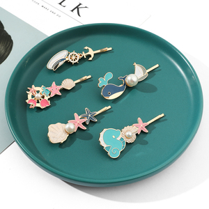 海洋动物系列发夹送闺蜜女朋友发卡可爱原创设计边夹不伤发头饰