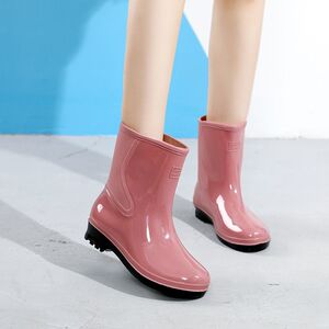 现代雨鞋高级雨靴洗车买菜水鞋夏天时尚女士轻便防滑耐磨中筒外穿