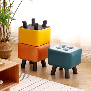 小板凳家用客厅小皮凳坐墩加厚沙发凳茶几凳宝宝坐凳网红凳子简约