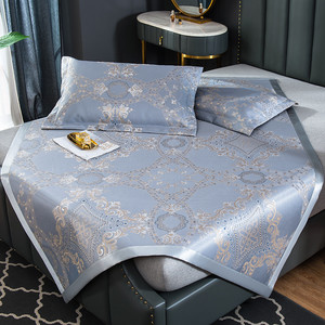 梦洁02家纺官方旗舰店夏季冰丝凉席草席1.8床单人学生席子1.5米可