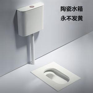 乐家卫浴roca家用陶瓷蹲便器冲水箱套装大冲力节水防臭蹲坑式蹲厕